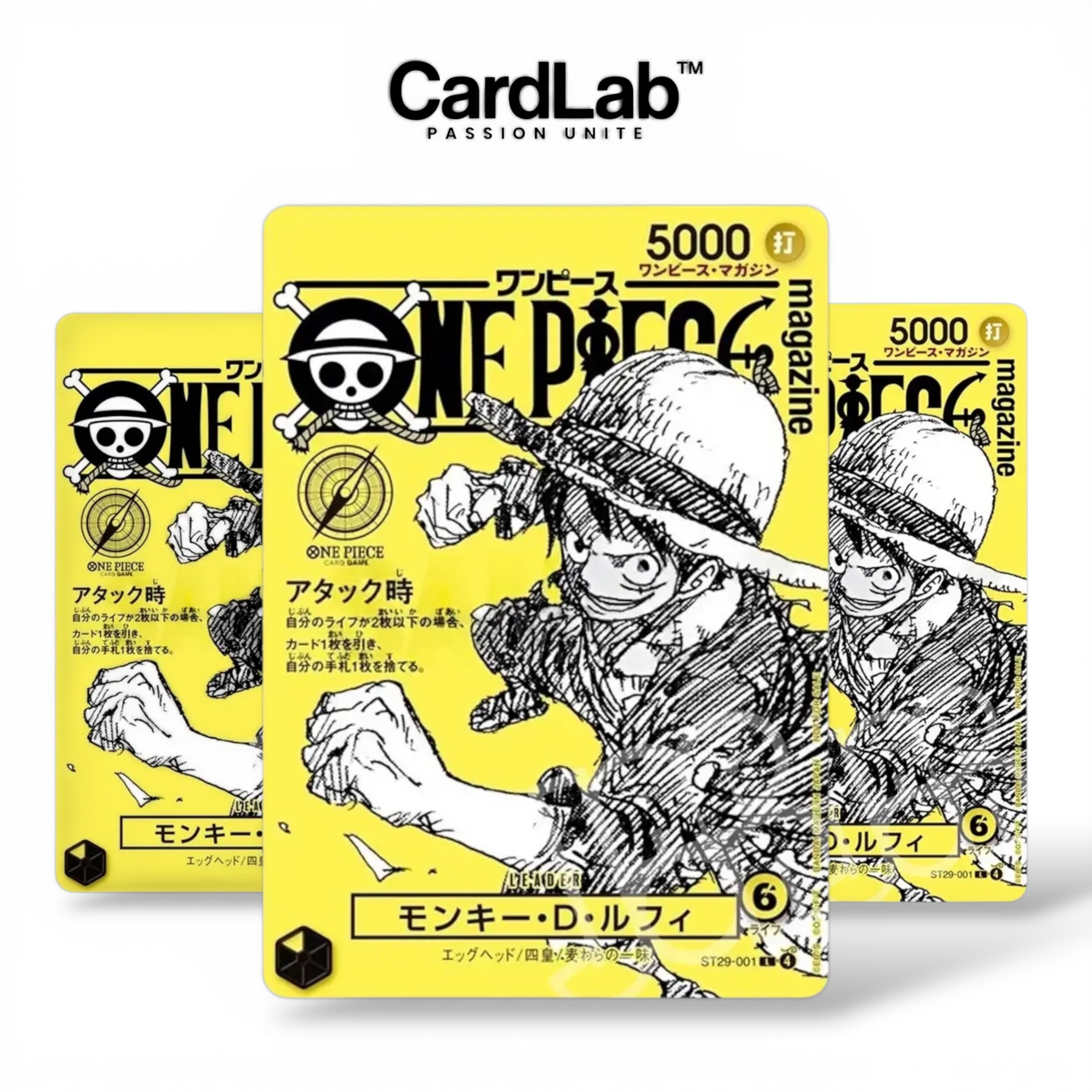 Bundle x3 Luffy ST29-001 One Piece Magazine Vol.21