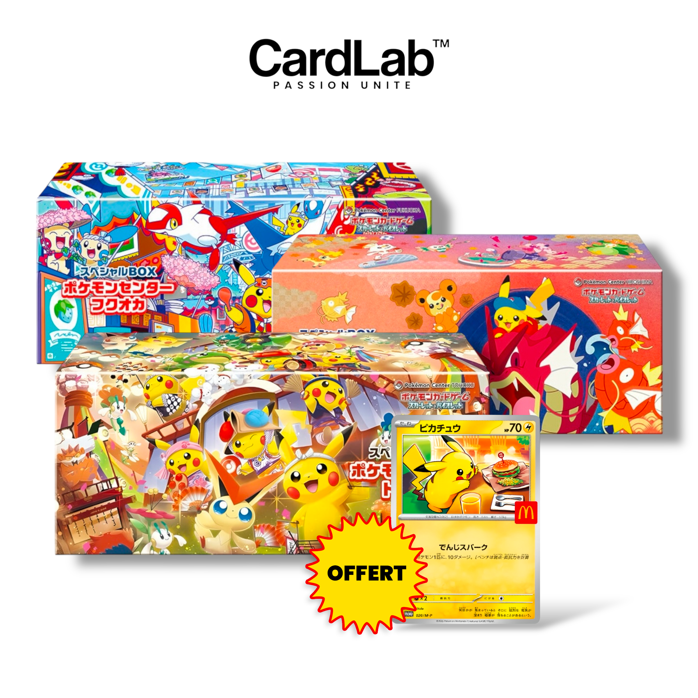 Bundle Special Coffret Poncho Tohoku / Hiroshima / Fukuoka + Pikachu McDonald's OFFERT