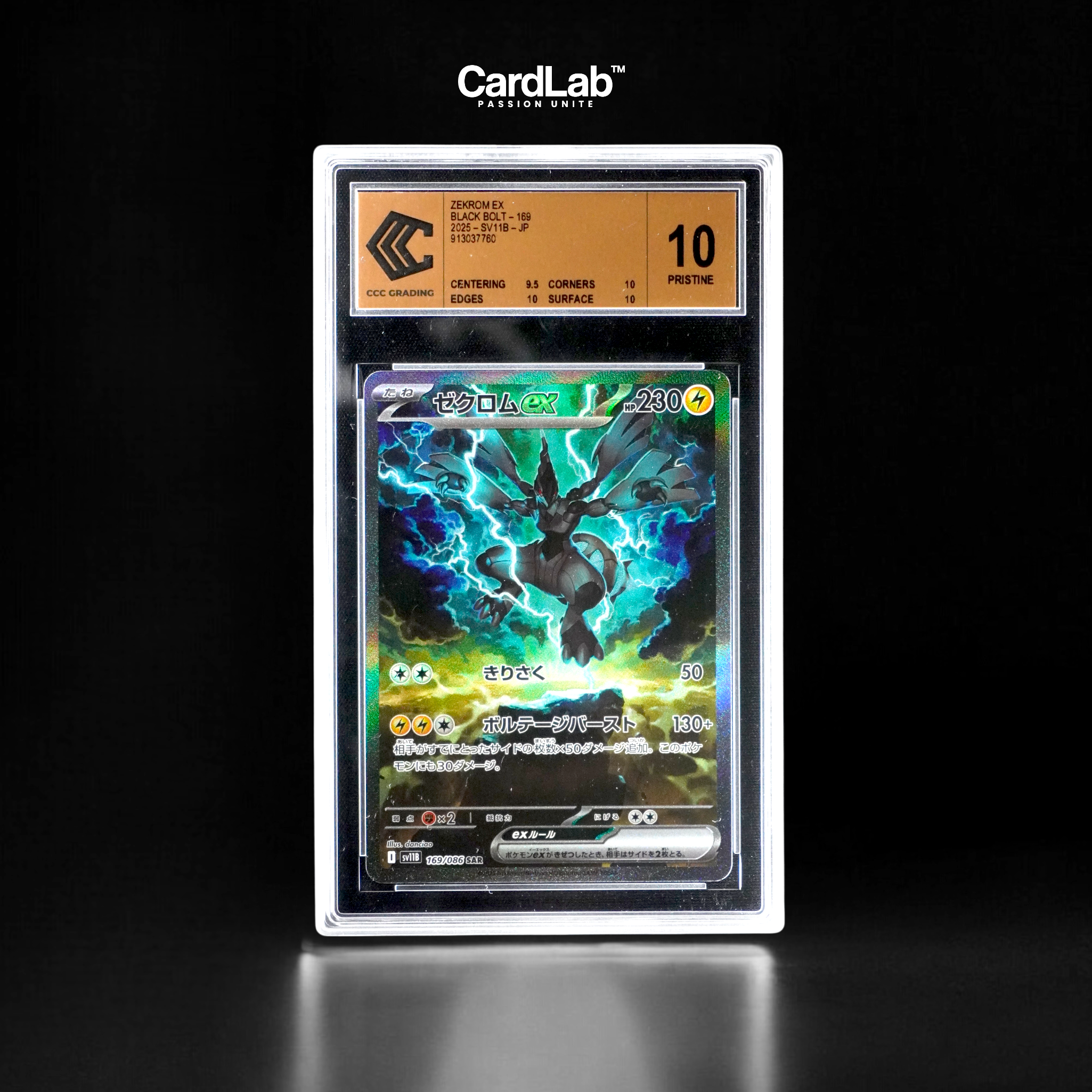 Zekrom EX SAR 169/086 CCC 10 GOLD LABEL
